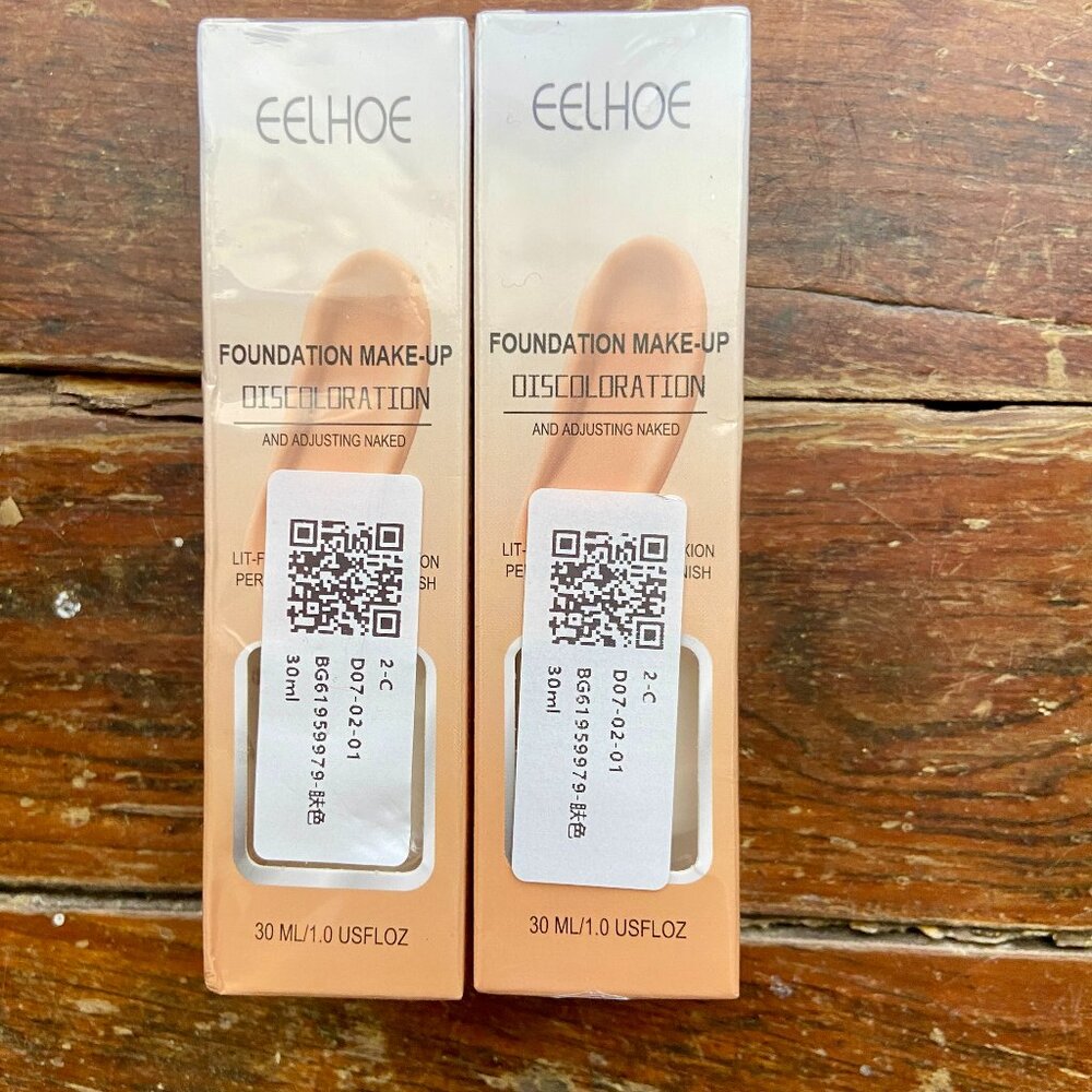 2 ~ EELOE Foundation Make-Up Discoloration Adjusting Naked All Day Flawless NIB